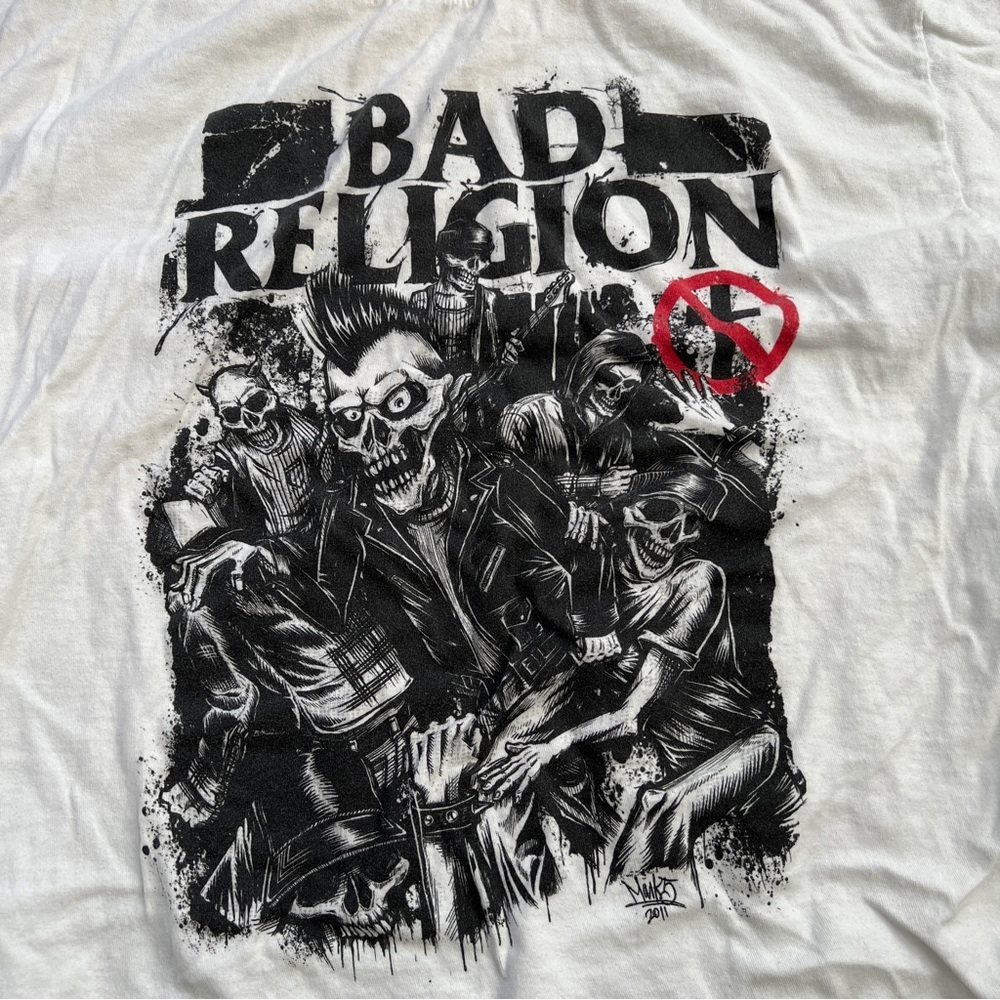 Tultex White Graphic Tee Bad Religion 2011 Men’s XL
